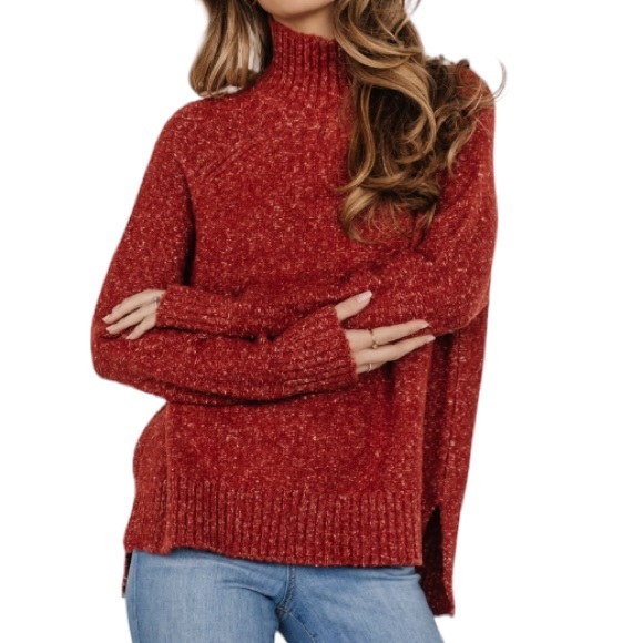 BALTIC BORN | Women’s Heather Rust Oaklynn Turtleneck Knit Sweater size Small - Picture 3 of 15